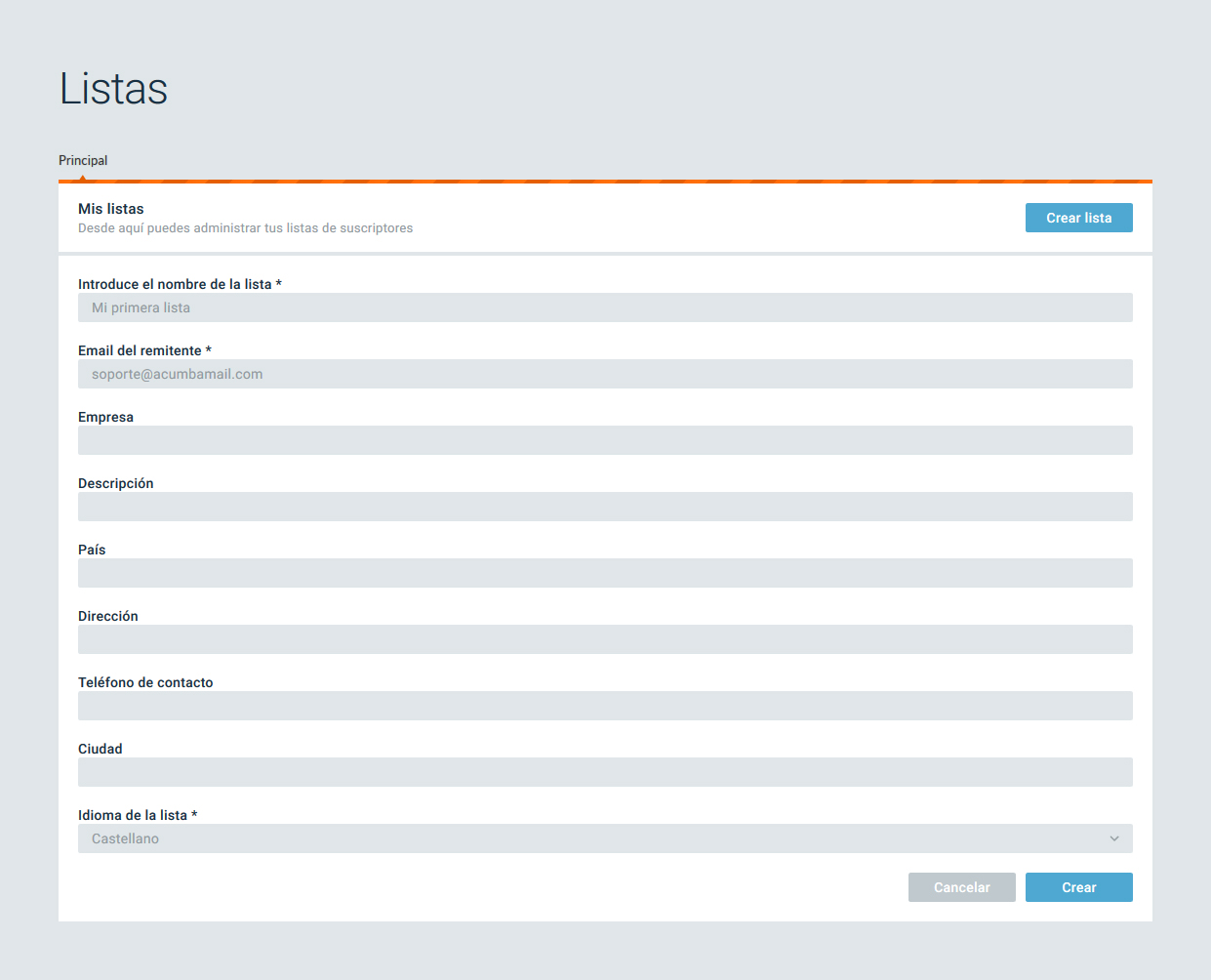 lista de suscriptores para email marketing