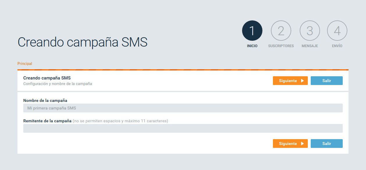 paso 1 sms