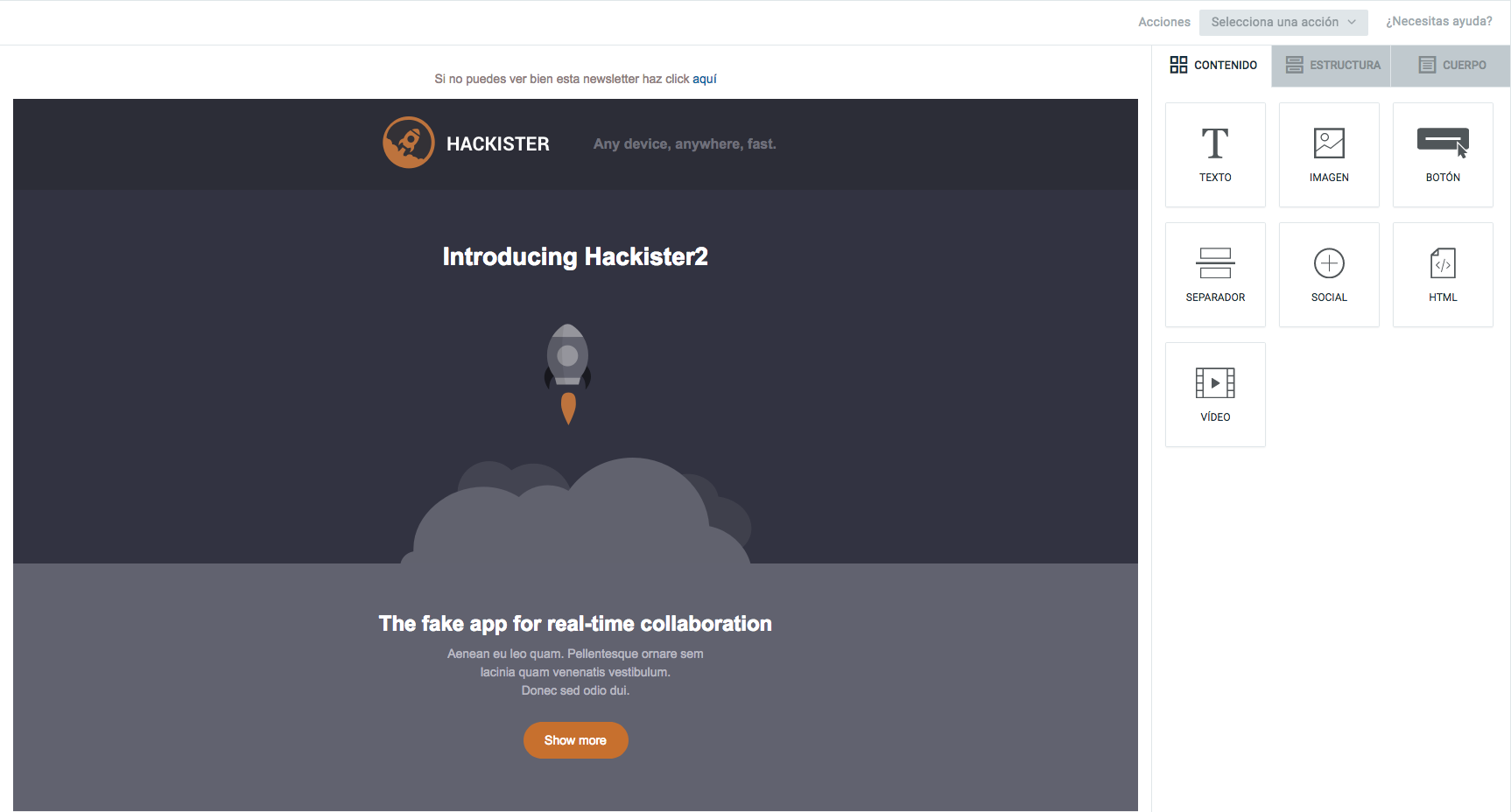 editor de plantillas de email marketing